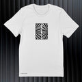 Abstract black image of fireworks on a light-gray t-shirt original hand drawn graphic tee design by Anthony Lachus